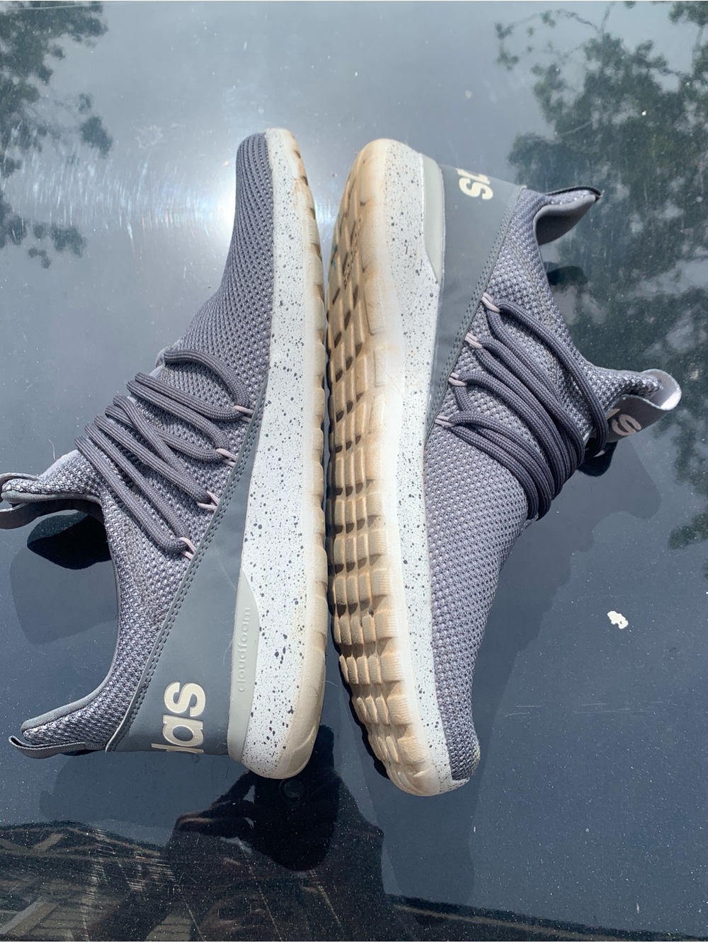 Adidas prime knit Men's Gray Knit Athletic Sneakers - Comfort Sole